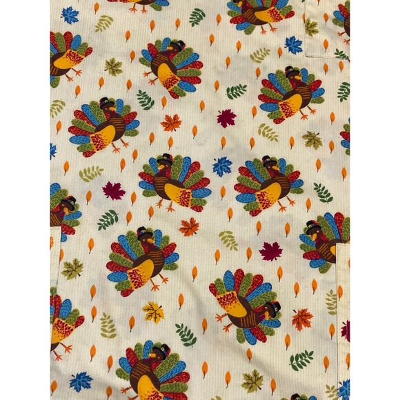 Just Love Womens 3X Fall Thanksgiving Turkey Scrub Top Medical Uniform - Picture 1 of 10